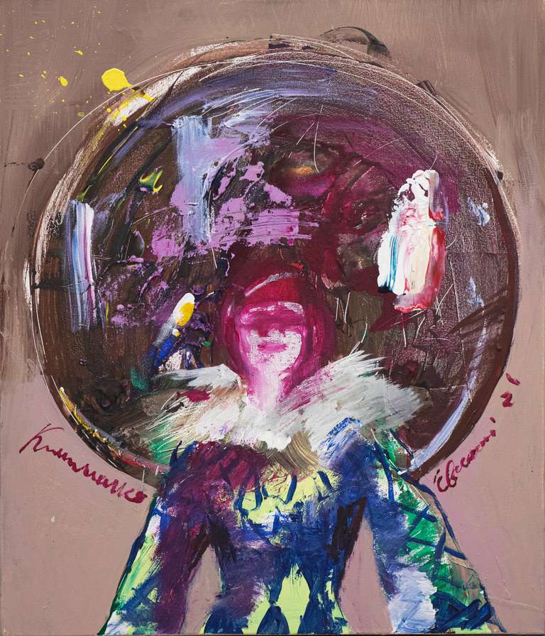 «Біля дзеркала» — полотно, акрил (70x60см) 2021